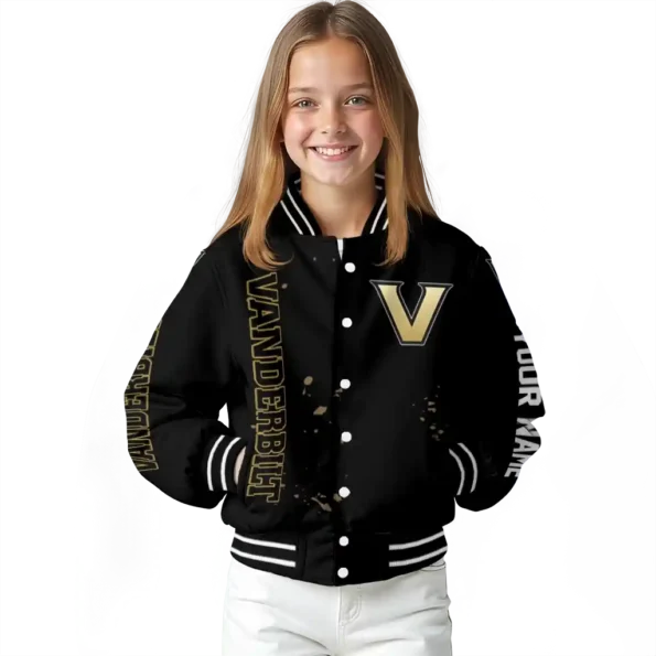 customized vanderbilt commodores hexagon cluster black varsity jacket top rated.webp