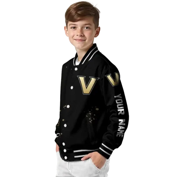 customized vanderbilt commodores hexagon cluster black varsity jacket trendy.webp