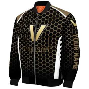 customized vanderbilt commodores hexagon grid black bomber jacket best selling