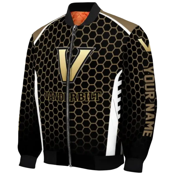 customized vanderbilt commodores hexagon grid black bomber jacket best selling