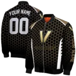 customized vanderbilt commodores hexagon grid black bomber jacket best selling