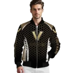 customized vanderbilt commodores hexagon grid black bomber jacket best selling