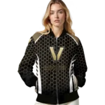customized vanderbilt commodores hexagon grid black bomber jacket best selling