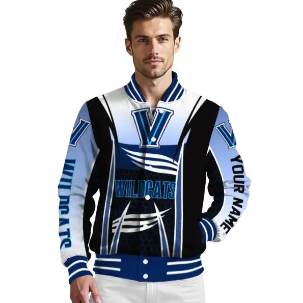 customized villanova wildcats mesh effect navy black varsity jacket high quality.webp