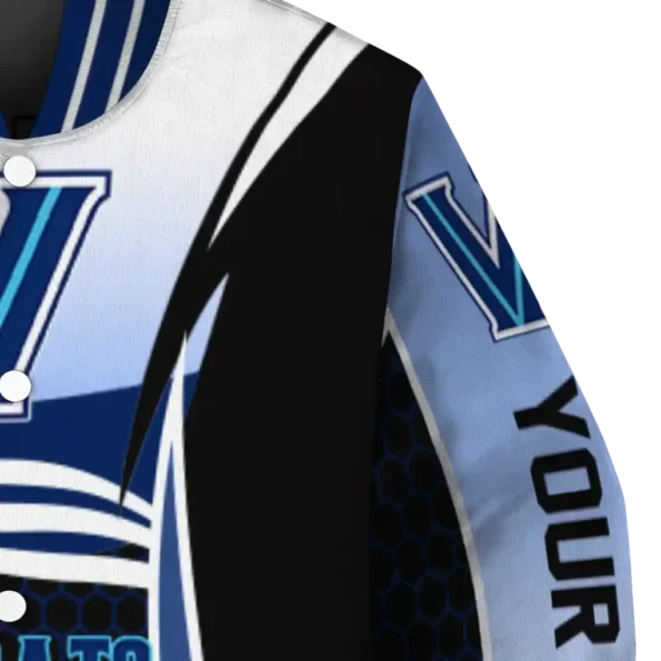 customized villanova wildcats mesh effect navy black varsity jacket premium grade.webp