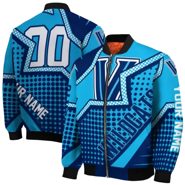 customized villanova wildcats star burst navy bomber jacket fashion forward
