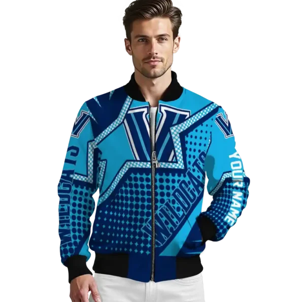 customized villanova wildcats star burst navy bomber jacket high quality
