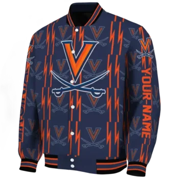customized virginia cavaliers bolt stripe blue varsity jacket best selling.webp