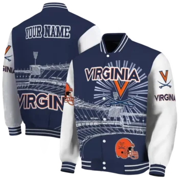 customized virginia cavaliers ferris arena blue white varsity jacket fashion forward.webp