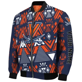 customized virginia cavaliers pyramid shapes blue bomber jacket best selling
