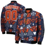 customized virginia cavaliers pyramid shapes blue bomber jacket best selling