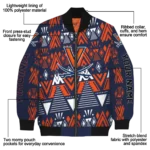 customized virginia cavaliers pyramid shapes blue bomber jacket best selling