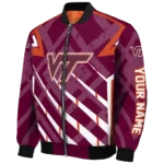 customized virginia tech hokies chevron angles maroon bomber jacket best selling