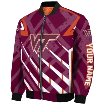 customized virginia tech hokies chevron angles maroon bomber jacket best selling