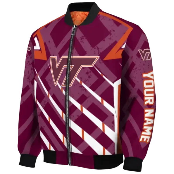 customized virginia tech hokies chevron angles maroon bomber jacket best selling