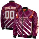 customized virginia tech hokies chevron angles maroon bomber jacket best selling