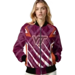customized virginia tech hokies chevron angles maroon bomber jacket best selling
