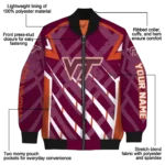 customized virginia tech hokies chevron angles maroon bomber jacket best selling
