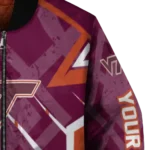 customized virginia tech hokies chevron angles maroon bomber jacket best selling