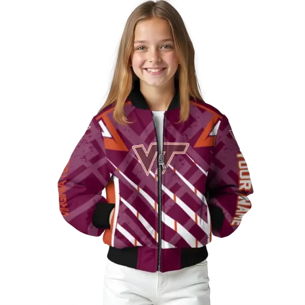 customized virginia tech hokies chevron angles maroon bomber jacket top rated