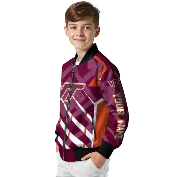 customized virginia tech hokies chevron angles maroon bomber jacket trendy