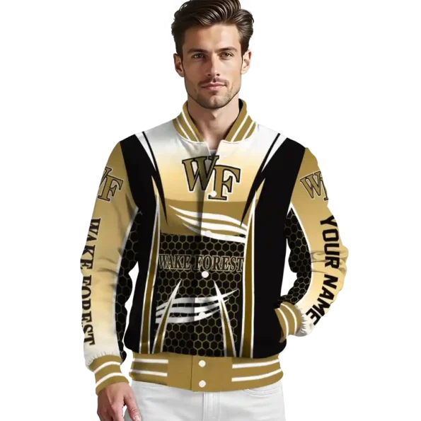 customized wake forest demon deacons mesh effect gold black varsity jacket high quality.webp