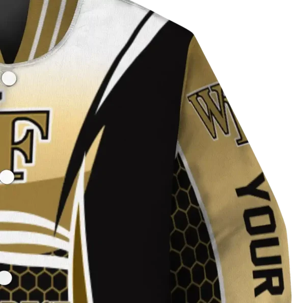 customized wake forest demon deacons mesh effect gold black varsity jacket premium grade.webp