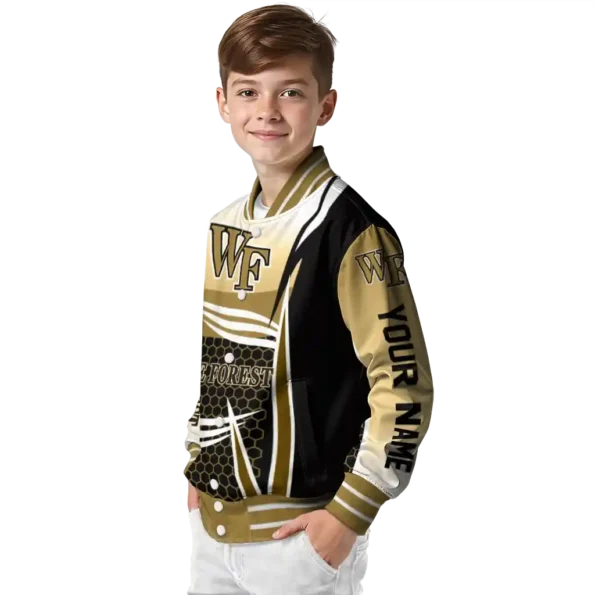 customized wake forest demon deacons mesh effect gold black varsity jacket trendy.webp