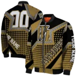 customized wake forest demon deacons star burst gold bomber jacket best selling