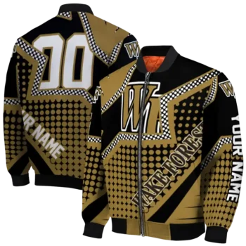 customized wake forest demon deacons star burst gold bomber jacket fashion forward