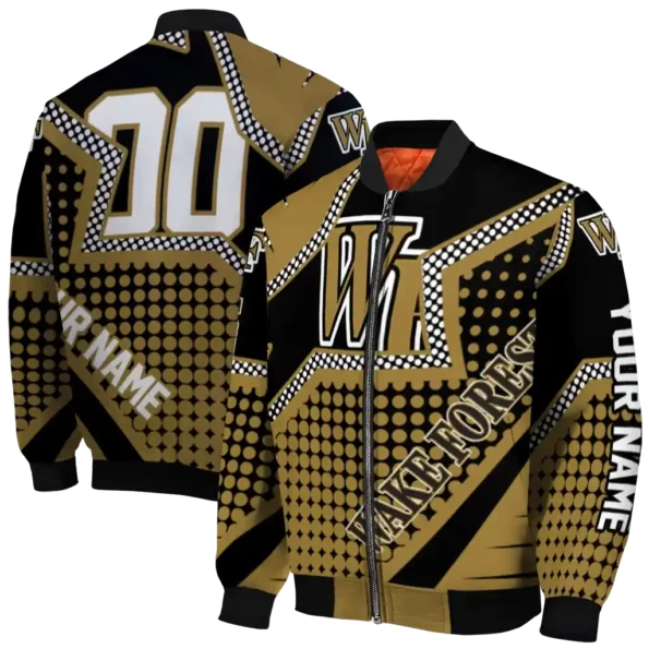 customized wake forest demon deacons star burst gold bomber jacket fashion forward
