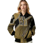 customized wake forest demon deacons star burst gold bomber jacket best selling