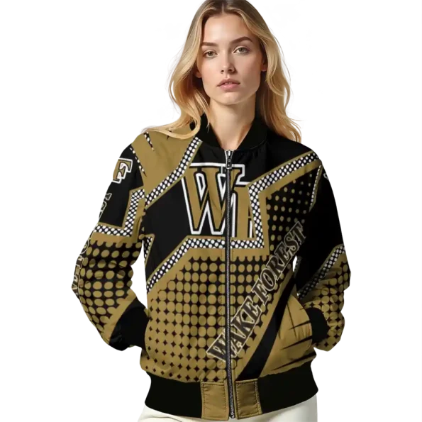 customized wake forest demon deacons star burst gold bomber jacket latest model