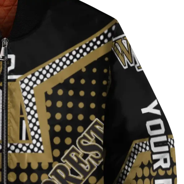 customized wake forest demon deacons star burst gold bomber jacket premium grade