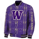 customized washington huskies bolt stripe purple varsity jacket best selling.webp
