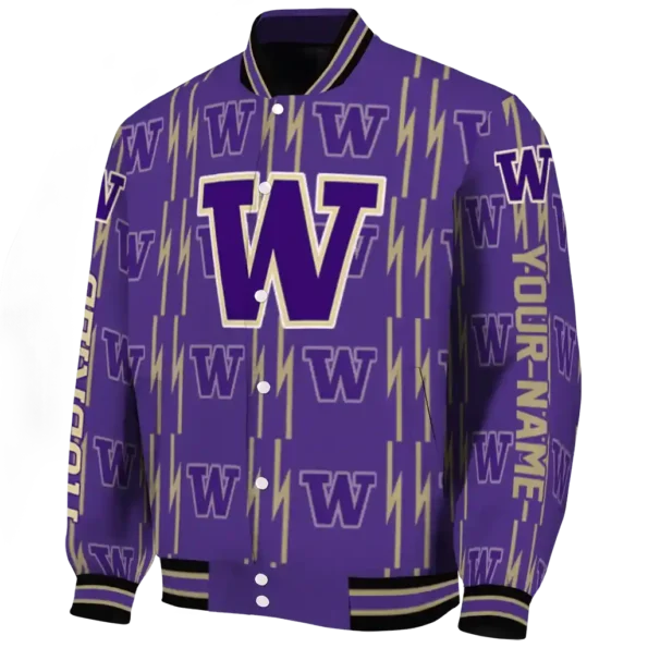 customized washington huskies bolt stripe purple varsity jacket best selling.webp