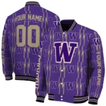 customized washington huskies bolt stripe purple varsity jacket best selling.webp