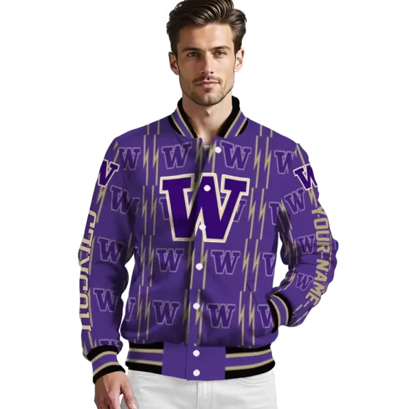 customized washington huskies bolt stripe purple varsity jacket high quality.webp