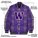 customized washington huskies bolt stripe purple varsity jacket best selling.webp