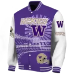 customized washington huskies ferris arena purple white varsity jacket best selling.webp