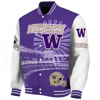 customized washington huskies ferris arena purple white varsity jacket best selling.webp