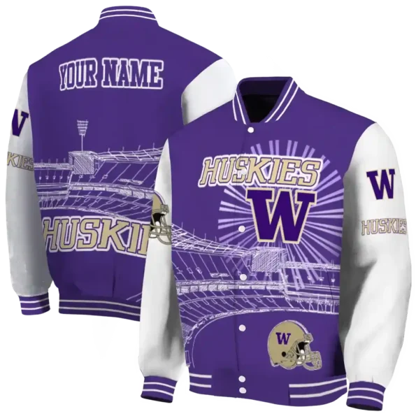 customized washington huskies ferris arena purple white varsity jacket fashion forward.webp