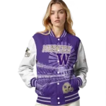 customized washington huskies ferris arena purple white varsity jacket best selling.webp