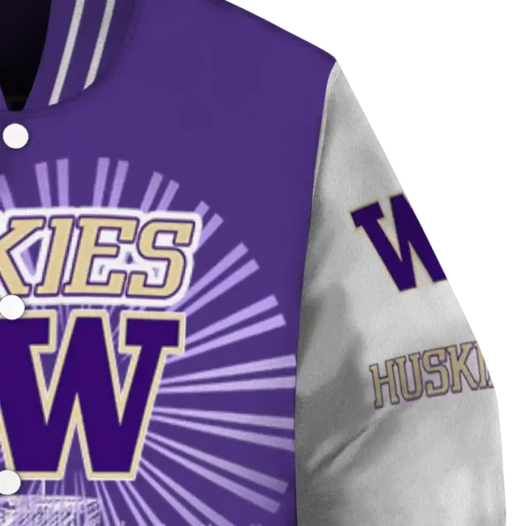 customized washington huskies ferris arena purple white varsity jacket premium grade.webp