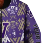 customized washington huskies pyramid shapes purple bomber jacket best selling