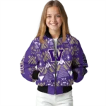 customized washington huskies pyramid shapes purple bomber jacket best selling