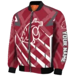 customized washington state cougars chevron angles crimson bomber jacket best selling