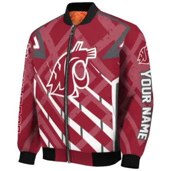 customized washington state cougars chevron angles crimson bomber jacket best selling