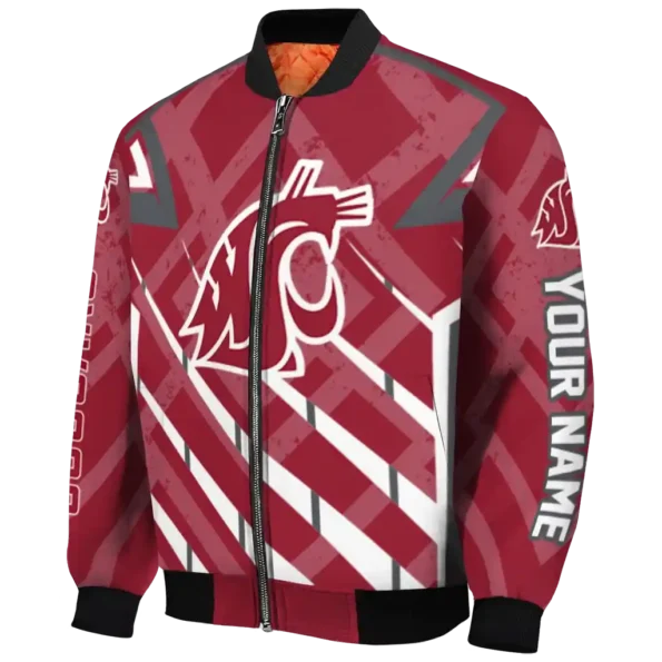 customized washington state cougars chevron angles crimson bomber jacket best selling