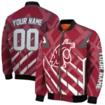 customized washington state cougars chevron angles crimson bomber jacket best selling